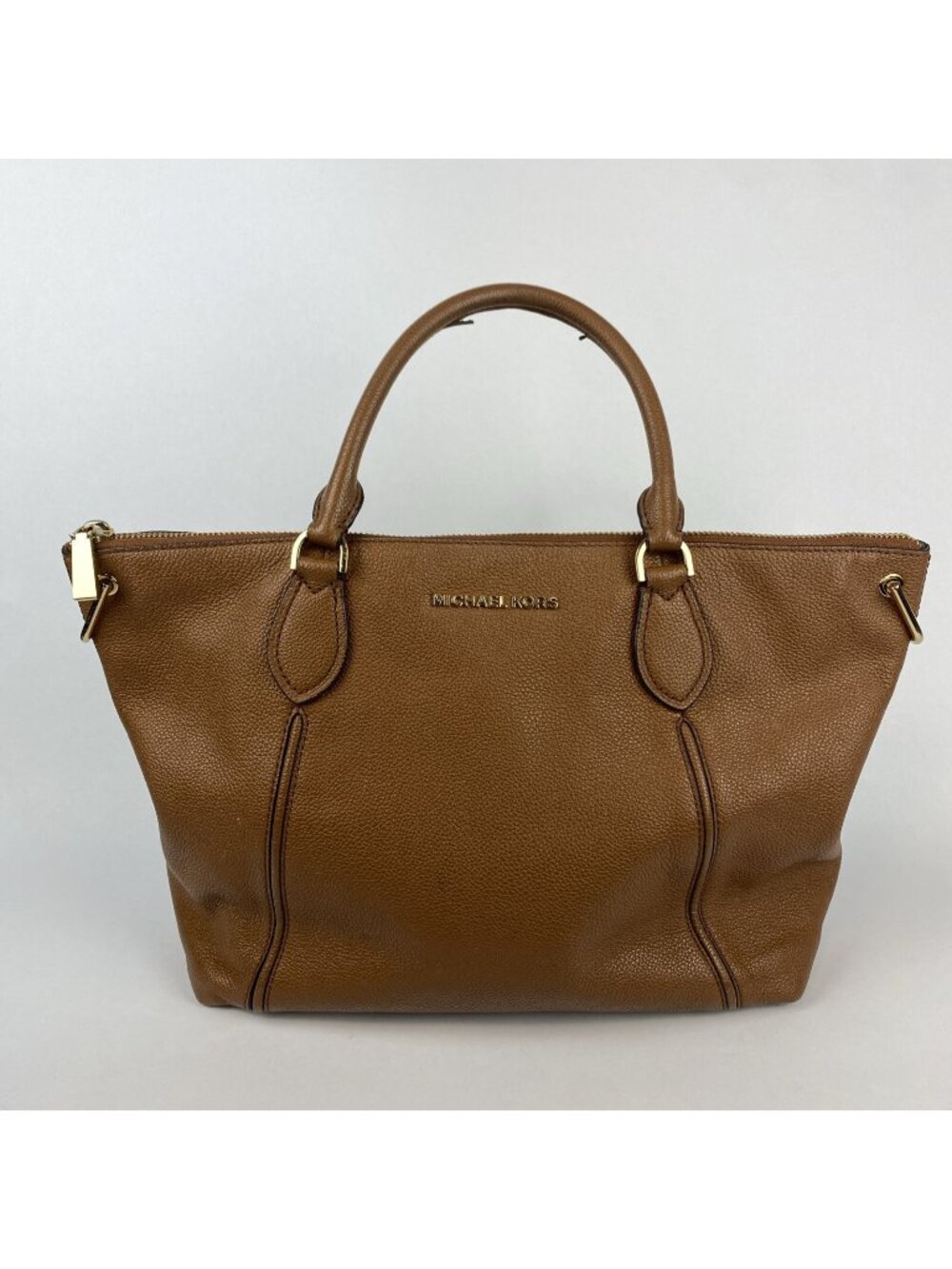 Michael Kors Sierra Pebbled Leather Tote – Brown Crossbody Handbag